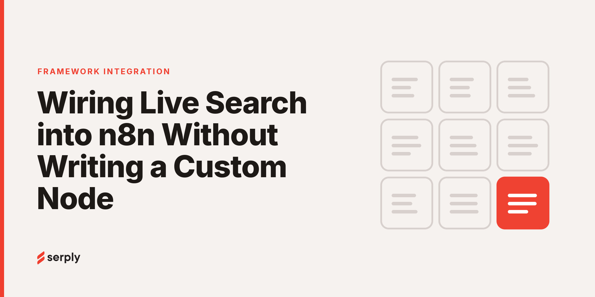 An n8n workflow calling a search API and branching on results