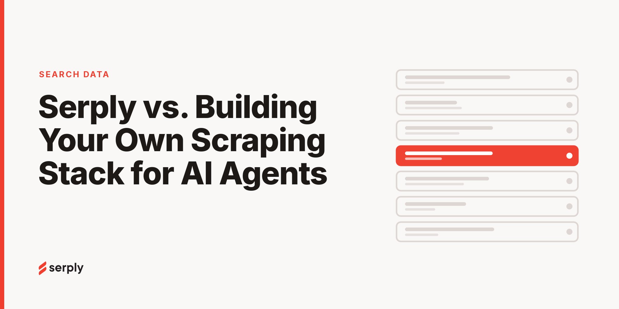 Split illustration comparing a tangle of scraping infrastructure against a single API call